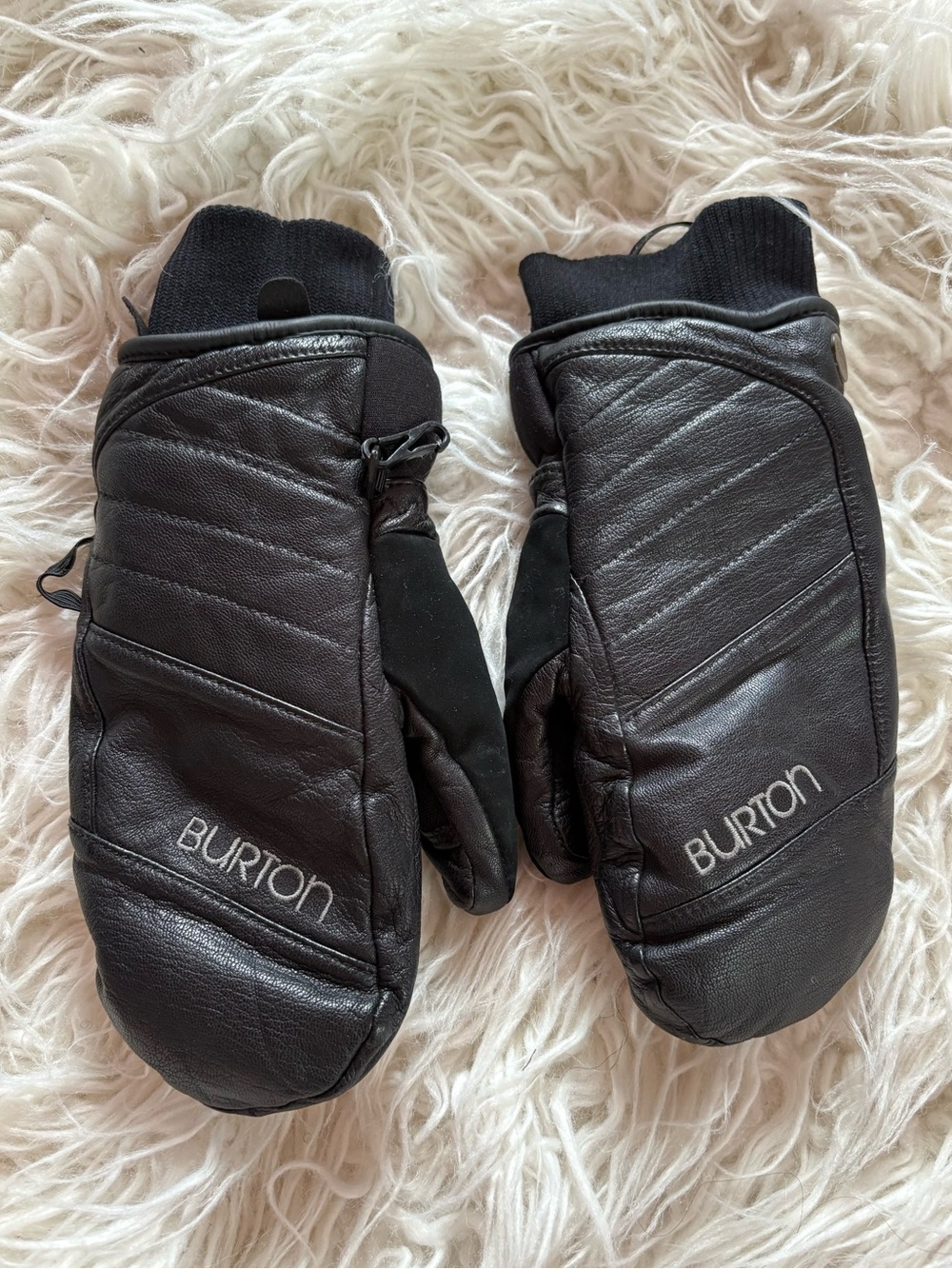 Burton Women's Favorite Leather Mittens Black Snowboard Ski Winter Size XS